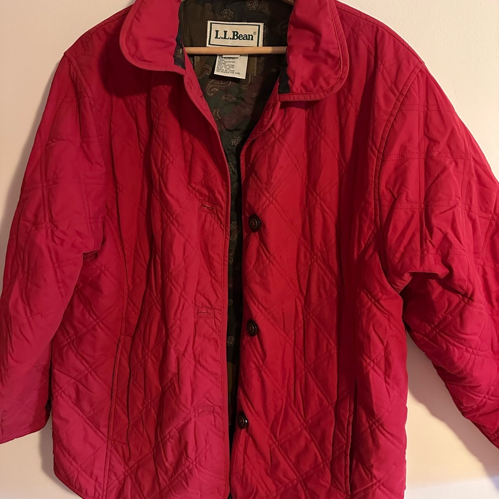 L.L. Bean Women's Red Quilted Jacket